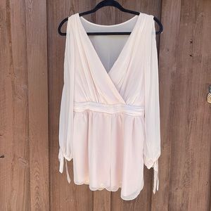 Creamy Pink Sheer Romper